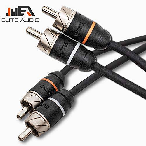 Elite 오디오 고급 Series 100% OFC Copper RCA Interconnects 스테레오 케이블, 2 Channel 17’ 케이블 (2 x RCA Male to 2 x RCA Male 오디오 케이블, Double-Shielded with Noise Reduction, 17 Feet Long)