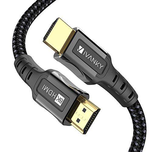 8K HDMI 케이블 6.6 ft iVANKY HDMI 2.1 케이블 8K@60Hz 울트라 HD 48Gbps 8K HDR, 3D, 4320P, 2160P, 1080P,  이더넷 - 아연 Alloy 껍질 - 오디오 리턴 (ARC), UHD TV, Monitor, PS4, PS3, PC