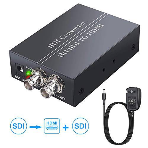 eSynic SDI to HDMI, SDI to SDI, SDI to HDMI 컨버터, 변환기 어댑터 5V 파워 어댑터 지원 SDI 루프 Out 3G-SDI/ HD-SDI/ SD-SDI to 풀 HD 1080P HDMI and SDI 오디오비디오, AV 컨버터, 변환기 SDI 카메라 DVR TV