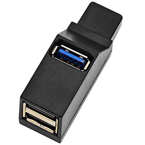 EXKOKORO 3-Port USB 3.0/ 2.0 Data 허브, 2 x USB2.0/ 1 x USB 3.0 미니 휴대용 고속 고속 USB 분배 허브 Transfer, 호환가능한 with PC 노트북 노트북 컴퓨터 맥 Linux 윈도우