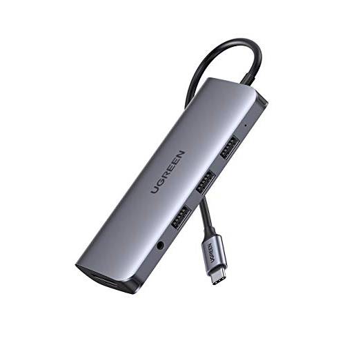 UGREEN USB C 허브 10 인 1 Type C 허브 with Ethernet, 4K USB C to HDMI, VGA, PD 파워 Delivery, 3 USB 3.0 Ports, USB C to 3.5mm, SD/ TF Cards 리더,리더기 for MacBook/ Pro/ 에어 and Type C 윈도우 노트북
