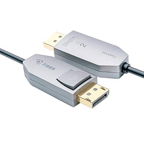 FIBBR DP 케이블, Fiber Optic DisplayPort,DP 1.4 케이블 지지 32.4 Gbps, 8k@60hz, 4K@144Hz, Male to Male 오디오비디오, AV 케이블 슬림 and 플렉시블 고속 DP to DP 케이블 (10ft)