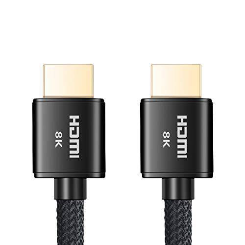 Buyer’s Point 울트라 고속 HDMI 2.1 케이블 다이나믹 HDR 1.8M (6ft) 8K 120Hz, 48Gbps, Dolby Vision, eARC 호환가능한 with 애플 TV,  닌텐도스위치, Roku, Xbox, PS4, 프로젝터 (Black, 2 Pack)