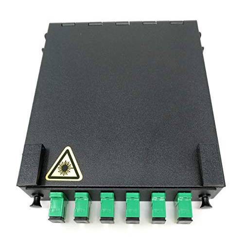 Ultra Spec Cables  벽면 마운트 파이버 인클로저 스풀 and Loaded 6 포트 SC-APC Singlemode Simplex LGX 패널