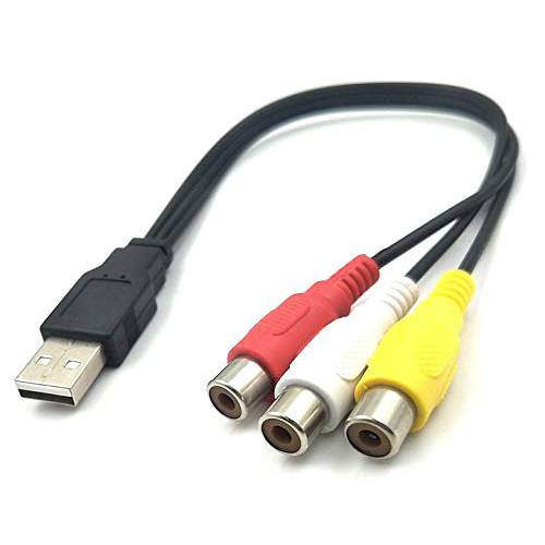 USB to 3RCA 케이블, USB A 2.0 Male to 3 RCA Female 화상 오디오 캡쳐 카드 AV컴포지트, Composite 어댑터 케이블 케이블 for PC, MAC, AV, HDD and DVR