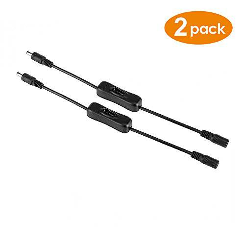 PLUSPOE 2-Pack Male to Female Inline DC 파워 연장 케이블 with On 오프 Switch, 5.5x2.1mm Barrel for Led 스트립,로프,줄,선 가벼운 CCTV 카메라 and Other 저 전압,볼트 Applications
