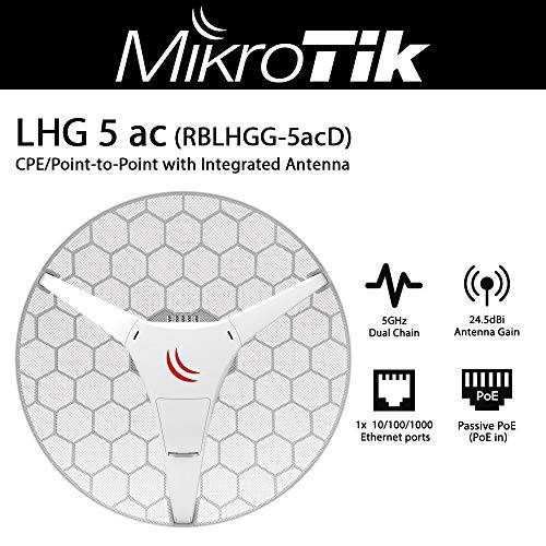 Mikrotik LHG 5 ac RBLHGG-5acD 라이트 샤워헤드 그리드,격자무늬 5 GHz 24.5 dBi 그리드,격자무늬 안테나