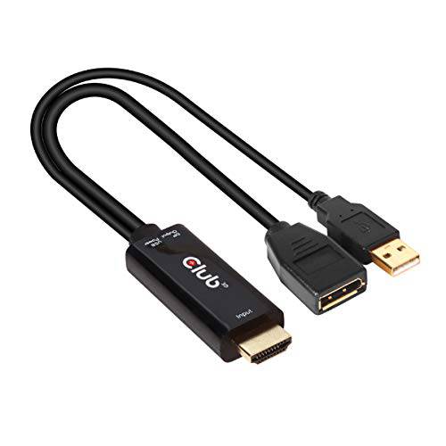 Club 3D 4K 60Hz HDMI to DisplayPort,DP 화상 어댑터 w/ USB 힘 - HDMI 2.0 (Male) to DP 1.2 (Female) Active 모니터 컨버터 (CAC-1331)
