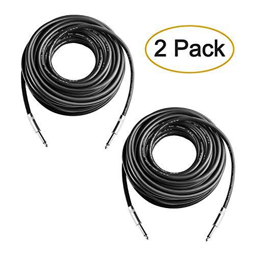 Yoico 2Pcs 3 Feet 프로페셔널 1/ 4 to 1/ 4 스피커 Cables, Pair 3 ft 12 Gauge 1/ 4 Male Inch 오디오 앰프 연결 내구성, 튼튼 케이블 와이어
