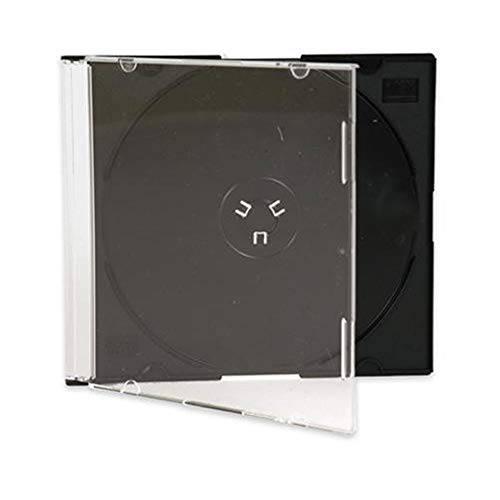 Maxtek 울트라 Th인 5.2mm 슬림 투명 CD Jewel 케이스 with 빌트 인 블랙 Tray, 50 Pack.