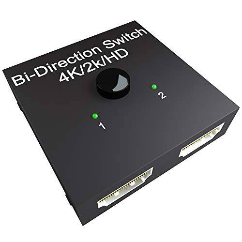 Ailun HDMI Bi-Direction Switch，HDMI 분배 4K, 2 x 1 or 1 x 2 HDMI분배기, 모니터분배기 for HDTV, DVD, Satellite, DLP, LCD High-Definition TV and Other Audio-Visual 장비 (Black)