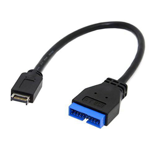 CY USB 3.1 전면 Panel Header to USB 3.0 20Pin Header 연장 케이블 for ASUS 메인보드 20cm 블랙