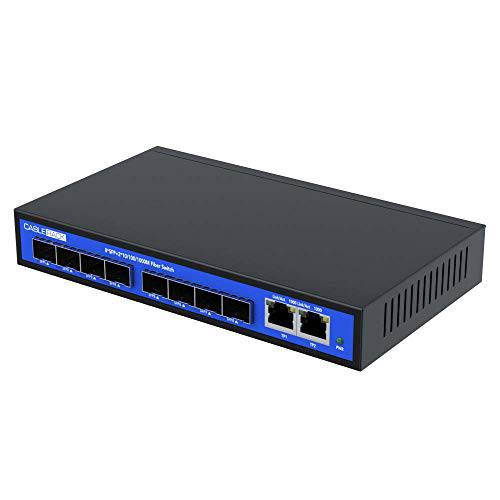 CableRack 8 포트 SFP Unmanaged 이더넷 광학 스위치 4 Singlemode and 4 Multimode SFP 트랜시버