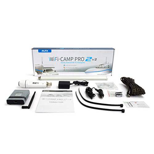 ALFA Network WiFiCampPro 2v2 (Version 2) 범용 WiFi/ Internet 레인지 연장 Kit for Caravan/ Motorhome, Boat, RV