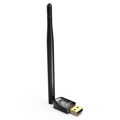 USB 와이파이 어댑터, 무선 150Mbps 네트워크 어댑터 와이파이 동글 6dBi 안테나 for 노트북 데스트탑 PC 지지 윈도우 10/ 8.1/ 7/ XP/ Vista/ 맥 OS