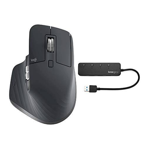 로지텍 MX Master 3 고급 무선 마우스 and Knox 4-Port USB 허브 번들,묶음 (2 Items)