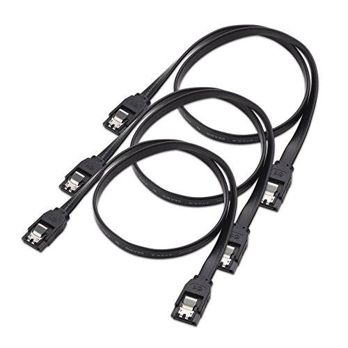 CableMatters 3-Pack 스트레이트SATA III 6.0 GbpsSATA Cable(SATA 3 Cable) 블랙 - 24 Inches