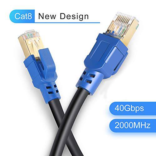 Cat8 랜선, 랜 케이블 60ft, LDKCOK Internet 네트워크 Cord, 40Gbps 2000Mhz 랜 Wires,  고속 S/ FTP 랜 Cables with 금도금 RJ45 커넥터 for Router, Modem, Gaming, 엑스박스 (60 ft/ 20m)