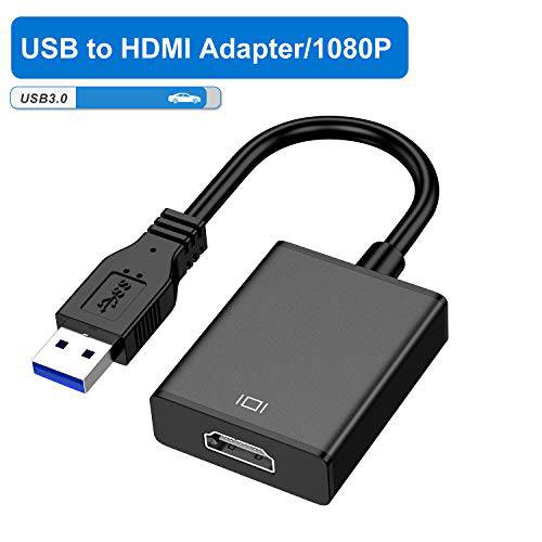 USB to HDMI Adapter, USB 3.0/ 2.0 to HDMI 케이블 Multi-Display 화상 Converter- PC랩탑 윈도우 7 8 10, Desktop, Laptop, PC, Monitor, Projector, HDTV, Chromebook