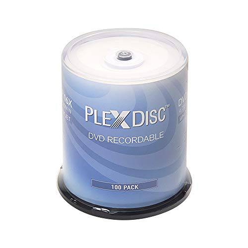 PlexDisc 632-215-BX DVD-R 4.7GB 16X White 잉크젯 작성가능 서피스 허브 작성가능 with 100pk 케이크 Box (FFB)