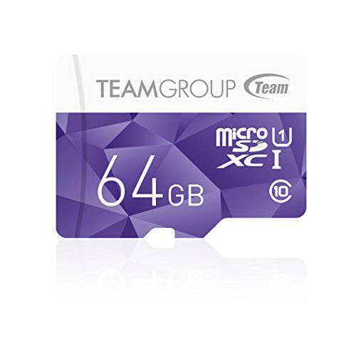 TEAMGROUP 컬러 카드 I 64GB MicroSDXC Class 10 UHS-I U1 고속 Flash 메모리 카드 - 읽다 up to 80MB/ s for Full HD 카메라 레코딩 Shooting, 스마트폰 (TCUSDX64GUHS02)