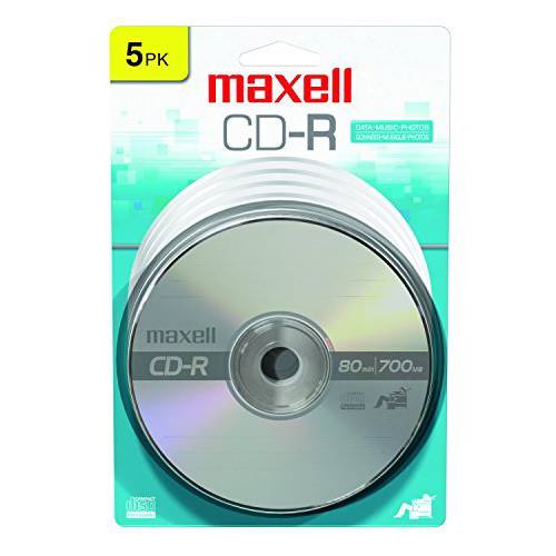 Maxell 648220 프리미엄 Quality 레코딩 서피스 for Noise-Free 재생 Write 스피드 48x 700Mb Cd-Recordable 5 Disc 팩