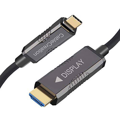 케이블Creation USB 3.1 Type C to HDMI 65ft / 20M 파이버 Optic 케이블 18G 울트라 스피드, support 4K 60hz(Dolby 비전, E-ARC, HDCP, 3D) 썬더볼트 3, 호환가능한 with 맥북 프로 2019, XPS13 / 15, 서피스 고