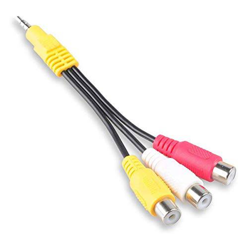 NEORTX 3.5mm Plug Male to 3 RCA Female 변환기 오디오비디오, AVCable for AV, Audio, Video, LCD TV, HDTV