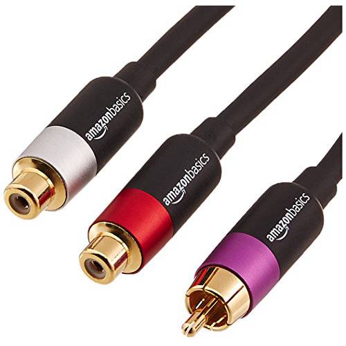 AmazonBasics 1-Male to 2-Female RCA Y-Adapter 분배 케이블 - 12-Inch, 10-Pack