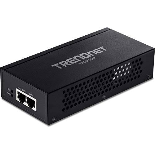 TRENDnet 2.5G PoE+ Injector, TPE-215GI, PoE (15.4W) or PoE+ (30W), 변환 a non-PoE Port to a PoE+ 2.5G Port, 2.5GBASE-T Compliant, Integrated 파워 서플라이, 네트워크 a PoE 디바이스 up to 100m (328 ft.)