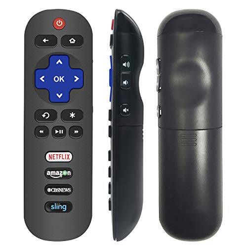 New RC282 Generic 리모컨, 원격 fit for TCL 4K HDR ROKU 스마트 TV S515 S525 Series 43S515 49S515 55S515 65S515 43S525 50S525 55S525 65S525 with 4 단축 Key 넷플릭스 아마존 CBSNEWS Sling