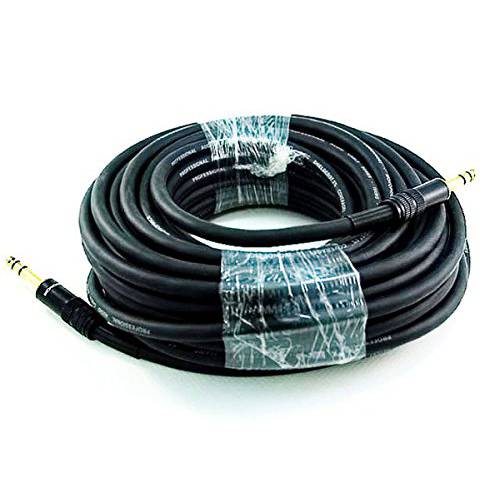 Monoprice Premier Series 1/ 4 Inch (TRS) Male to Male 케이블 코드 - 50 Feet- Black 16AWG ( 금도금)