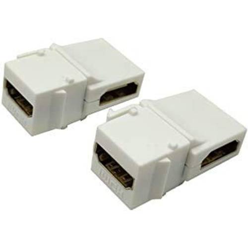 Traodin HDMI Keystone Jack, (2-Pack) Gold-접시d HDMI Female to Female Insert Keystone 판넬 월 접시 커넥터 연장기,커플러 변환기 (90° White)