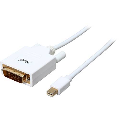 MiniDisplayPort, Mini DP to DVI 케이블, White, 10 Feet Mini DP to DVI 케이블 with 금도금 Connector,  MiniDisplayPort, Mini DP Male (Thunderbolt Supported), DVI Male