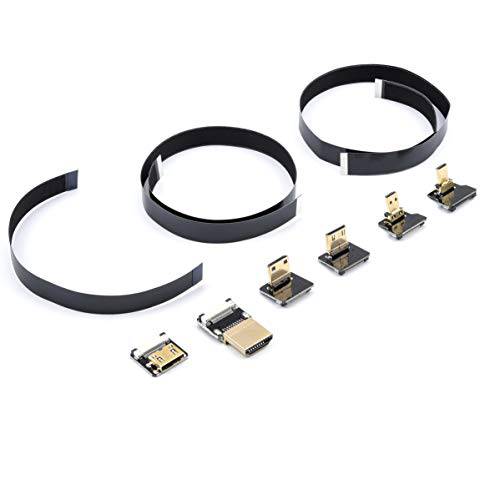 FPVKing FPV HDMI 플랫 리본 케이블 스탠다드, 미니 and 마이크로 커넥터 번들,묶음 세트 Multicopter 공중선 사진촬영용