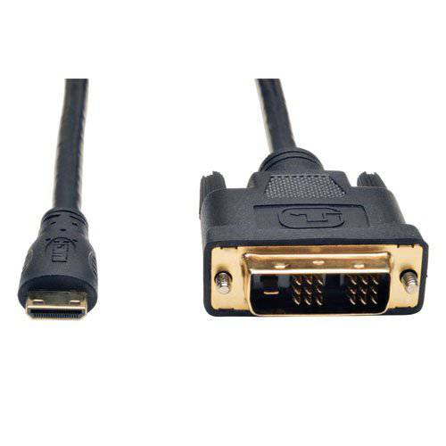Tripp LiteMini HDMI to DVI 케이블, 디지털 모니터 변환기 케이블 (Mini HDMI to DVI-D M/ M) 3-ft.3’ (P566-003-MINI), Black