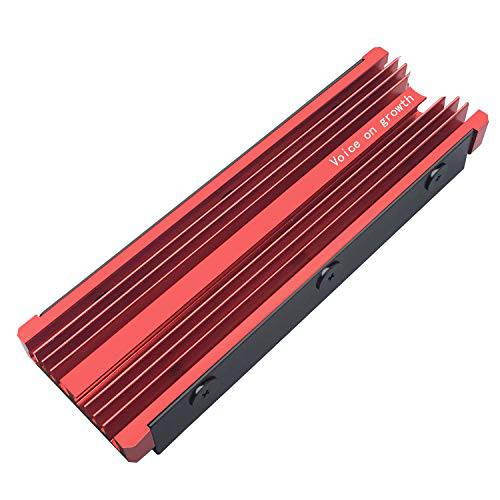 NVMe M.2 알루미늄 히트싱크 쿨러 for 2280 M2 SSD 히트 싱크대 with 실리콘 써멀 패드 (red)