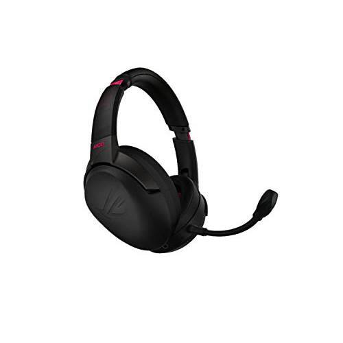 ASUS ROG Strix 고 2.4 Electro Punk 무선 게이밍 헤드폰,헤드셋 with USB-C 2.4 GHz 어댑터 | AI Powered Noise-Cancelling 마이크, 마이크로폰 | Over-Ear 헤드폰,헤드셋 for PC, 맥,  닌텐도스위치, and PS4