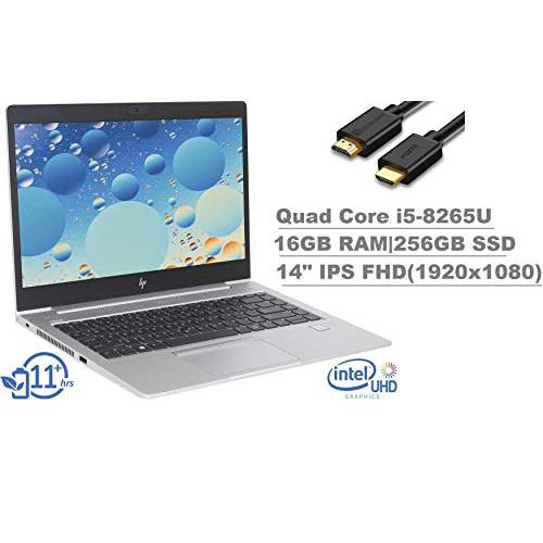 2020 HP EliteBook 840 G6 14 FHD (1920x1080) IPS 비지니스 노트북 (Intel Quad 심 i5-8265U, 16GB Ram, 256GB SSD) Backlit, 지문인식, Wi-Fi 6, 썬더볼트 3, 창문 10 프로+ IST 컴퓨터 HDMI 케이블