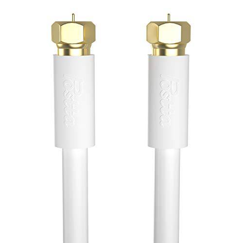 동축, Coaxial,COAX Cable(10 Feet) Postta  트리플 보호처리된 디지털 RG6 안테나 케이블 with F-Male 커넥터 Pin-White