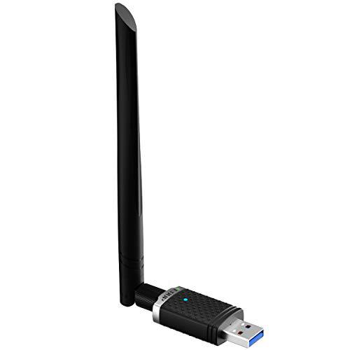 EDUP USB 와이파이 어댑터 1300Mbps, USB 3.0 Wi-Fi 동글 802.11 ac 무선랜카드 with 듀얼밴드 2.4GHz/ 5.8GHz 5dBi 안테나 for 데스크탑 창문 XP/ Vista/ 7/ 8.1/ 10/  맥 10. 6-10.15