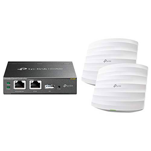 TP-Link OC200 Omada 클라우드 컨트롤러 - 지원 802.3AF/ At with EAP225 V3 무선 기가비트 Ceiling 마운트 액세스 심, 지원 PoE and 패시브 PoE(Injector Included)