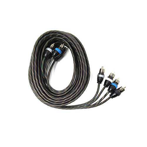 Sky High Car Audio 4 Channel Twisted 12 ft RCA Cables 코팅 12’ OFC