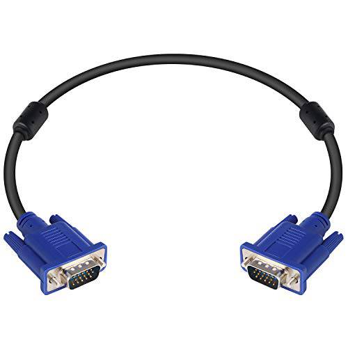 Pasow VGA to VGA 모니터 케이블 HD15 Male to Male for TV 컴퓨터 프로젝터 (1.5 Feet)