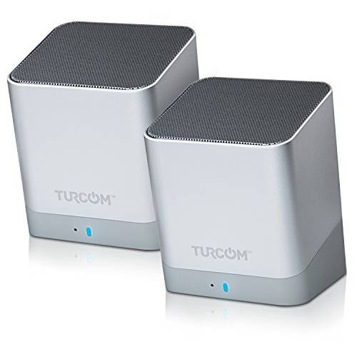 Turcom  스테레오 컴퓨터 스피커 무선 듀얼 블루투스 미니 PC 스피커 2.0 Channel, 3 Watt Each 파워, 10 시간 재생시간 (TS-459)