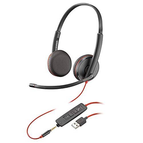 Plantronics Blackwire 3225 USB-A 헤드폰,헤드셋, On-Ear Mono 헤드폰,헤드셋, 유선
