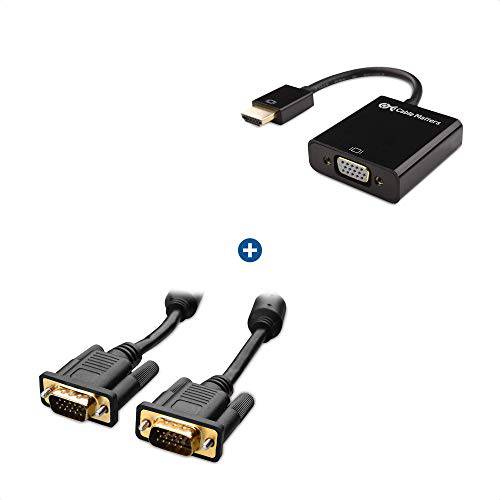 케이블 Matters HDMI to VGA 어댑터 (HDMI to VGA 컨버터) in 블랙& VGA to VGA 케이블 with Ferrites