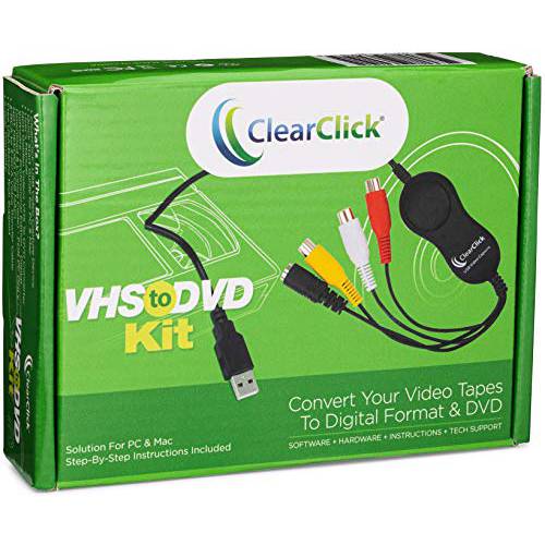 ClearClick VHS to DVD Kit for PC&  맥 - USB 디바이스, Software, Instructions, Tech 지원 - 캡쳐 비디오 from VCR, VHS, Hi8, 캠코더, 게이밍 Systems