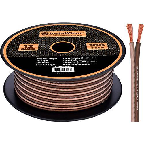InstallGear 12 Gauge 스피커 Wire - 99.9% Oxygen-Free Copper - True Spec and 소프트 터치 케이블 (100-feet)