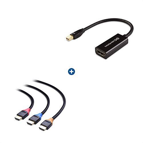 케이블 Matters MiniDisplayPort, 미니 DP to HDMI 어댑터 (미니 DP to HDMI) in 블랙 - 썬더볼트 and 썬더볼트 2 Port 호환가능한& HDMI to HDMI 케이블